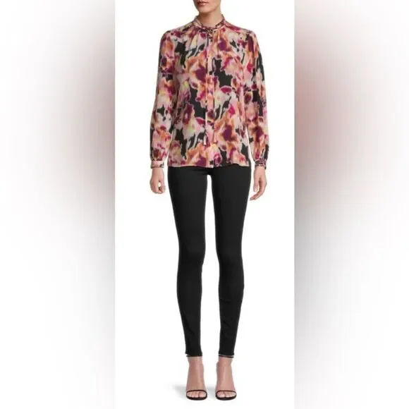 KOBI HALPERIN 100% silk  Multicolor Blouse, XS - Picture 5 of 14